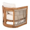 Moda Furnishings 3 - Piece Acacia Wood Patio Outdoor Conversation Set With Cream Cushions - 2 of 4