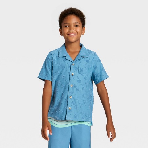 Art Class Boys' Knit Button-Down and Cover-Up Top - art class™ Blue S