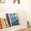 Guidecraft EdQ Rolling Book Storage Cart for Classroom: Single Sided 2-Shelf Wooden Book Display Rack on Wheels - 3 of 4