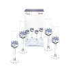 Spode Blue Italian Glassware 8 oz Champagne Flutes, Set of 4 - Blue/White - 3 of 4