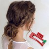 Unique Bargains Christmas Hair Clips Square Tree for Christmas 3.35"x1.77"x1.57" Red 1 Pc - 2 of 4