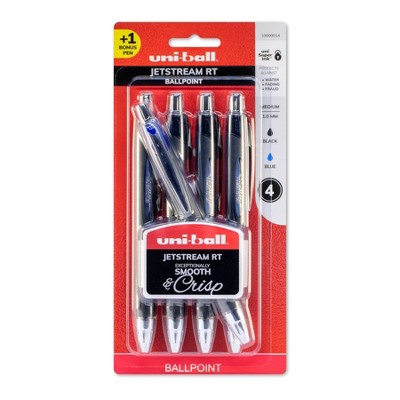 uni-ball 5pk Ballpoint Pens Jetstream RT 1.0mm Black/Blue