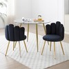 NicBex Modern Velvet Dining Chairs Set of 2,Upholstered Woven Chair with Metal Legs for Dining Room,Living Room,Kitchen,Black - 2 of 4