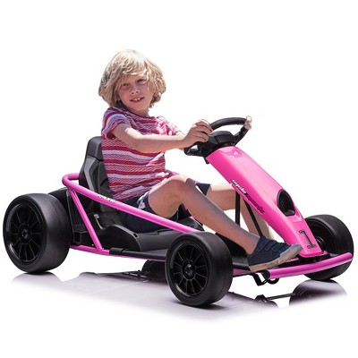 24V 9Ah Kids Ride-On Go-Kart Toy, High-Speed 8MPH Drifting Car with Powerful Motors