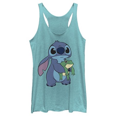 Women's Lilo & Stitch Froggie Stitch Racerback Tank Top - Tahiti Blue - 2X  Large