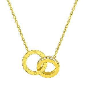Gold Alloy Interlocking Circles Classic Women's Necklace - 1 of 4