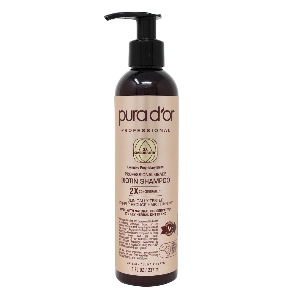 Photos - Hair Product Pura Dor Pura d'or Professional Grade Biotin Shampoo - 8 fl oz 