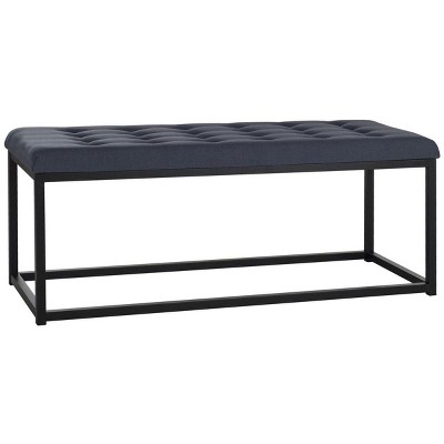 Navy and Black 48" Transitional Tufted Bench
