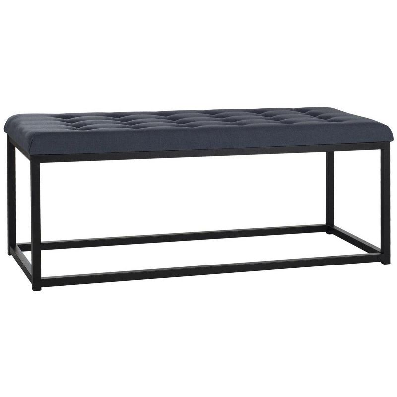 Navy and Black 48" Transitional Tufted Bench