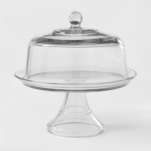 Classic Glass Cake Stand With Dome - Threshold™ : Target