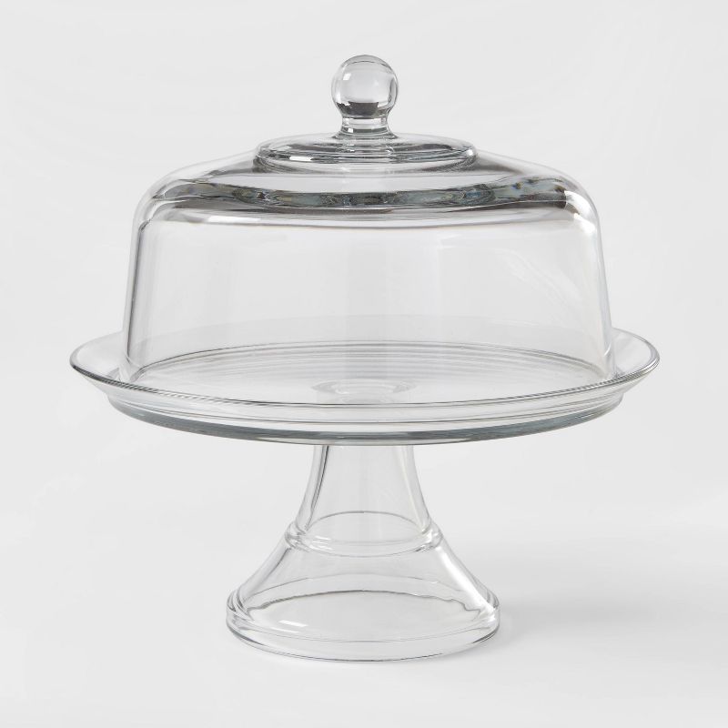 Classic Glass Cake Stand with Dome - Threshold&#8482;, 1 of 4