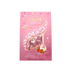 Lindt Lindor Valentine's Strawberries and Cream White Chocolate Truffles - 15.2oz