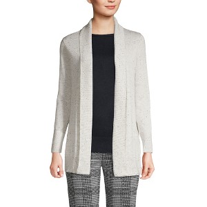 Lands' End Women's Cotton Modal Shawl Collar Cardigan Sweater - 1 of 3