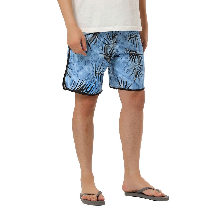 TATT 21 Men's Summer Casual Drawstring Waist Printed Beach Board Shorts, 5 of 7