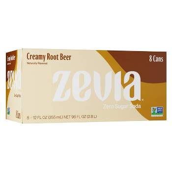 Zevia Creamy Root Beer Zero Calorie Soda - 8pk/12 fl oz Cans