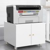 Printer Stand with Storage, Mobile Metal File Cabinet for Home Office Organization - 3 of 4