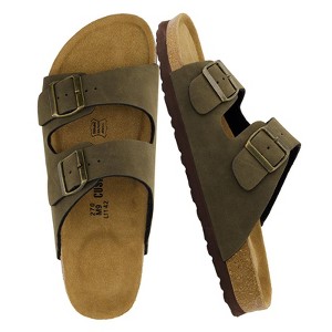 CUSHIONAIRE Men's Lane Cork Footbed Sandal with +Comfort,  Arch Support, Adjustable Straps, Casual Summer Footwear - 1 of 4