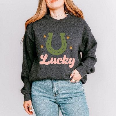 Simply Sage Market Women's Graphic Sweatshirt Lucky Horse Shoe