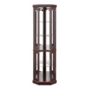 GlasFlength Decorative Storage Cabinets Corner Glass Cabinet in Light, Curio Cabinet, Display Case for Living Room, Brown, 15.31"*15.31"*69.84" - 3 of 4