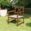 HOMLUX 2-Pack Outdoor Patio Accent Chairs Arm Chair with Cushion, X Back, Teak Oil - 4 of 4
