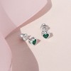 Girl's CZ Birthstone Heart Screw Back Sterling Silver Earrings - In Season Jewelry - 4 of 4