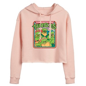 Women's - Teenage Mutant Ninja Turtles - Retro Group Cropped Graphic Hoodie - 1 of 3