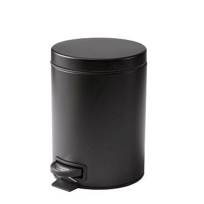 LunaLulinlk Black 1.3 Gallon Metal Bathroom Waste Basket with Removable Liner