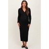 Pinkblush Black Ribbed Knit Button Down Long Sleeve Maternity Midi Dress - 2 of 4