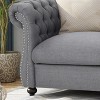 VYNXARIA Chesterfield Style LOVESEAT SOFA - 61.75" W, Deep Button Tufted Diamond Stitch, Nailhead Accents, Rolled Arms, Elegant Gray Upholstery - 4 of 4
