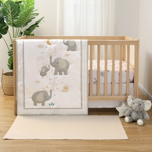 The Peanutshell Crib Bedding Set for Baby Boys and Girls, Elephant Whimsy, 3 Pieces - 1 of 4