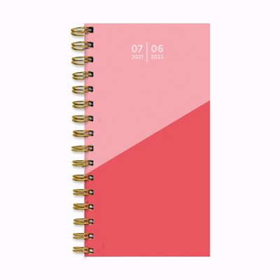 2021-22 Academic Planner 3.5" x 6" Coral Pink Daily/Weekly/Monthly - The Time Factory