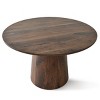 46'' Dining Room Table with Pedestal Base, Manufactured Wood Foild with Grain Paper Round Top Dining Table - Maison Boucle - 4 of 4