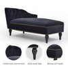 PAGED Button Tufted Accent Chair Velvet Chaise Lounge with Nailhead Trim and Solid Wood Legs, Comfy Chair for Bedroom, Black - 2 of 4