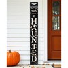 HomeRoots 72" Black And White Solid Wood Beware Halloween Ghost Porch Sign - 2 of 4