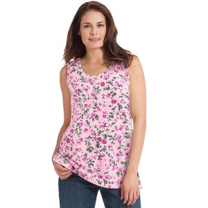 Woman Within Perfect Printed Scoopneck Tank - 1 of 4