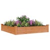 vidaXL Garden Raised Bed Natural wood Solid fir wood, Non-woven fabric - Brown 47.2" x 47.2" x 9.8" - 3 of 4
