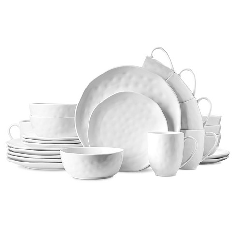 Stone Lain Ivy 24-piece Dinnerware Set Porcelain, Service For 6, White ...