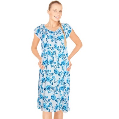 JEFFRICO Womens Nightgowns Short Sleeve Sleepwear Soft Pajama Dress Nightshirts