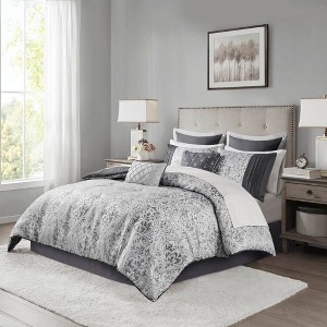 12Pcs Comforter Set, Solid Bedding Set, Microfiber Bed Comforter - 1 of 4