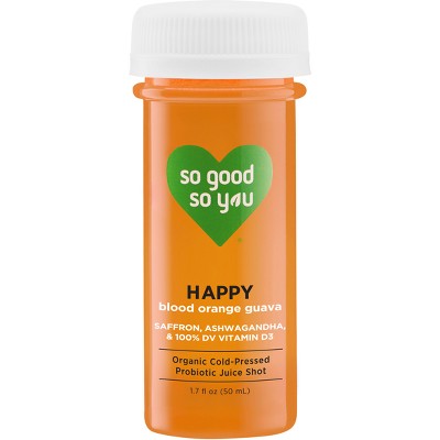So Good So You Happy Blood Orange Guava Organic Probiotic Shot - 1.7 fl oz