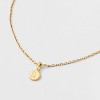 14K Gold Plated Round Initial Pendant Necklace - A New Day™ - 4 of 4
