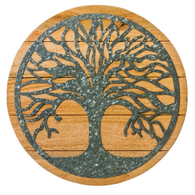 Cape Craftsmen Round Tree Of Life Wood And Metal Wall DéCor