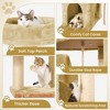 Modern Multicoloured 600GSM Soft Plush Cat Tree Pet Tower with Top Perch and Hanging Ball - 4 of 4