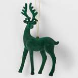 5.75" Flocked Reindeer Christmas Tree Ornament - Wondershop™