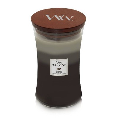 Amber Warm Woods Trilogy Large Soy Jar Candle with Wooden Wick