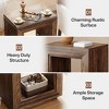 Brown Wood End Table Square Side Table Nightstands with Storage - 2 of 3