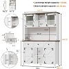 PAKASEPT 68" Buffet And Hutch Kitchen Storage Cabinet wth Glass Cupboard, 47" Wide Pantry Cabinet with Microwave Stand and Drawers - 2 of 4