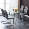 Okak Modern Comfortable Dining Chairs Set of 4, Faux Leather with Thickened Backrest & Anti-Scratch Metal Legs for Kitchen/Office/Bedroom - 3 of 4