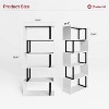 5-Tier S-Shaped Bookshelf, 70.4" Tall Modern White Bookcase for Home Office, Bedroom, or Living Room Storage & Display - 2 of 4