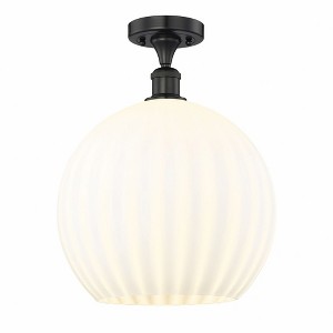 White Venetian - 1 Light Semi-Flush Mount In Modern Style-16.75 Inches Tall and 13.75 Inches Wide - 1 of 1